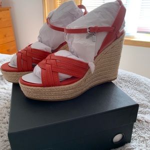 Coach Dottie Semi Matte Calf Carmine Espadrilles